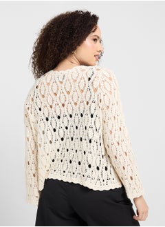 Ginger Knitted Crochet Cardigan  - Image 2