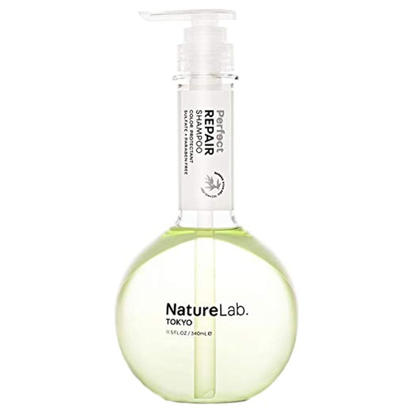 NATURELAB. TOKYO Perfect Repair Shampoo - Moisturizing Shampoo to Help Revitalize Damaged, Color-Treated Hair with Bamboo Stem Cells, Keratin, Argan + Prickly Pear Oil - (11.5 fl oz/340 ml)