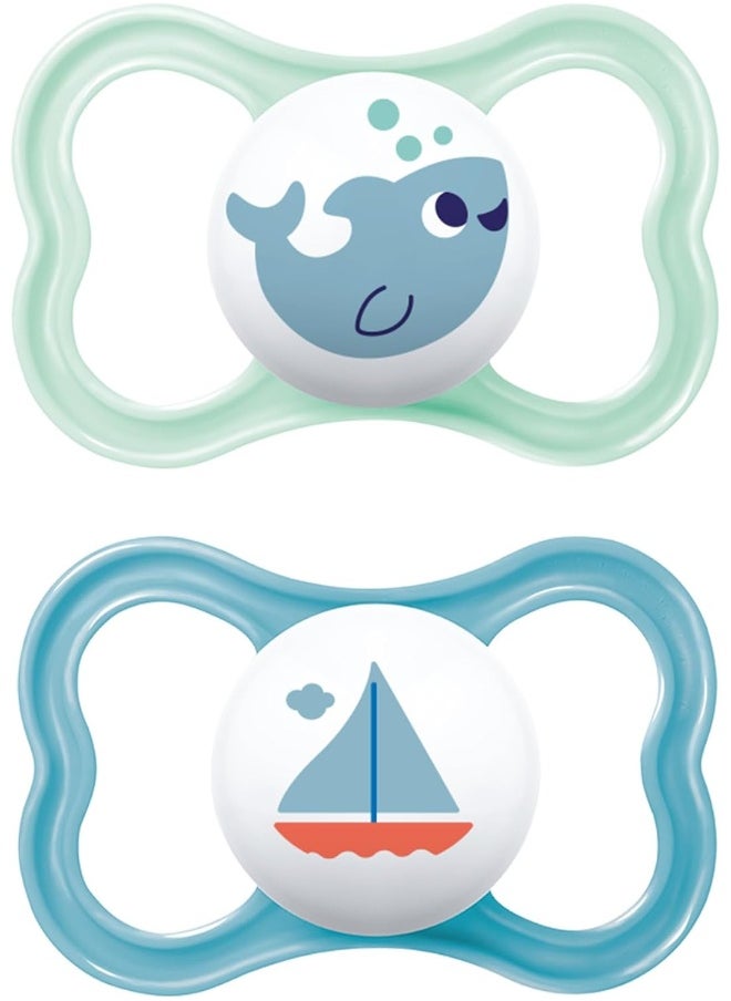 MAM MAM Sensitive Skin Pacifiers, Baby Pacifier 6+ Months, Best Pacifier for Breastfed Babies, 'Air' Design  - Image 1