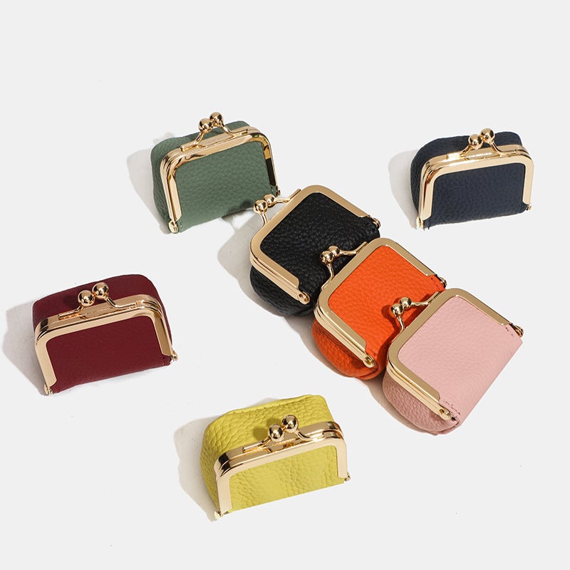 Genuine Leather Coin Purse with Frame Clasp - Image 1