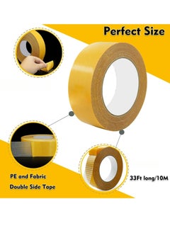 Generic Double Sided Fabric Tape Heavy Duty Mounting Tape 0.79" x 33FT Resistente Clear Super Stick Tape with Fiberglass Mesh High Tack Strong Adhesive for Carpet Arts,Clear Tape for Clothes  - Image 2