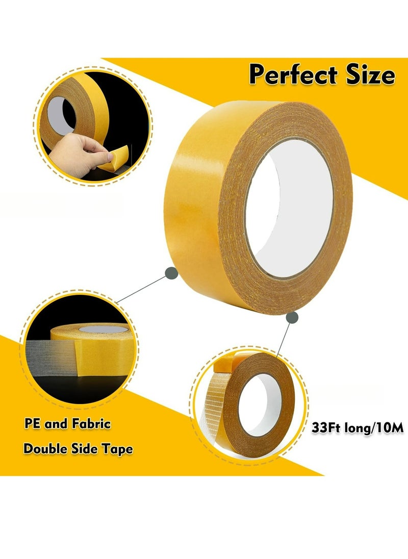 Generic - Double Sided Fabric Tape Heavy Duty Mounting Tape 0.79" x 33FT Resistente Clear Super Stick Tape with Fiberglass Mesh High Tack Strong Adhesive for Carpet Arts,Clear Tape for Clothes - Image 1