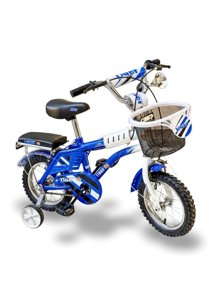 تايجر دراجة أطفال تايجر 12 بوصة مع سلة أمامية وكرسي خلفي – مناسبة للأعمار 2 إلى 5 سنوات - Image 1