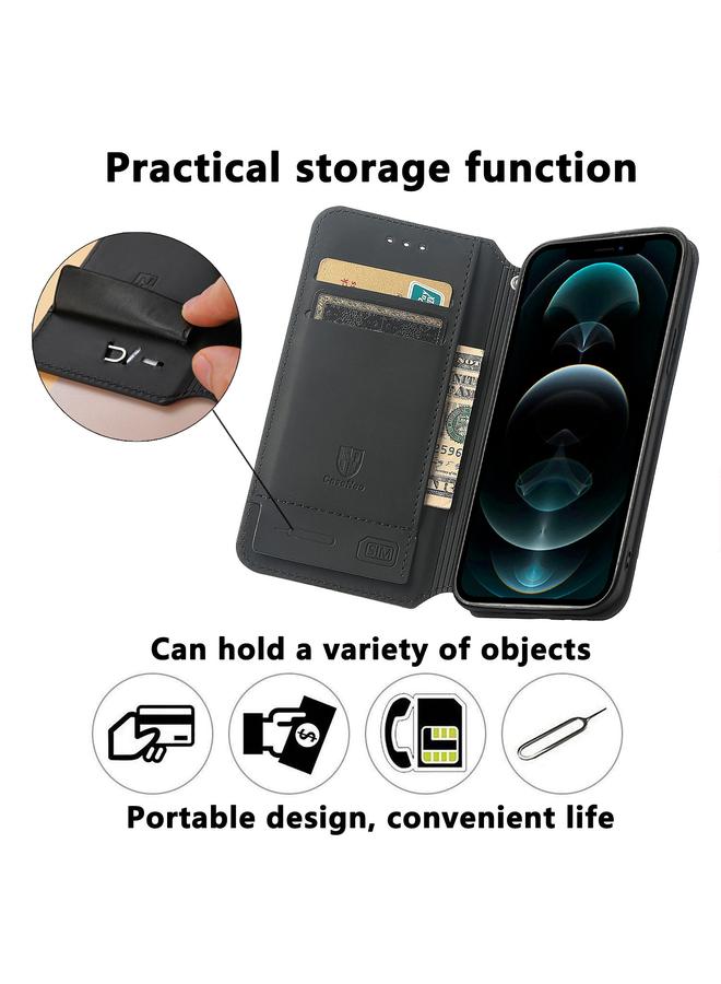 S-TOP Case For iPhone 12 Pro Max Colored Drawing Magnetic Horizontal Flip PU Leather Case with Holder & Card Slots & Wallet - Image 4