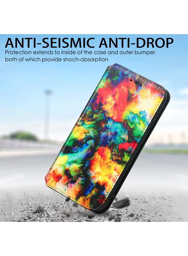 S-TOP Case For iPhone 12 Pro Max Colored Drawing Magnetic Horizontal Flip PU Leather Case with Holder & Card Slots & Wallet - Image 5