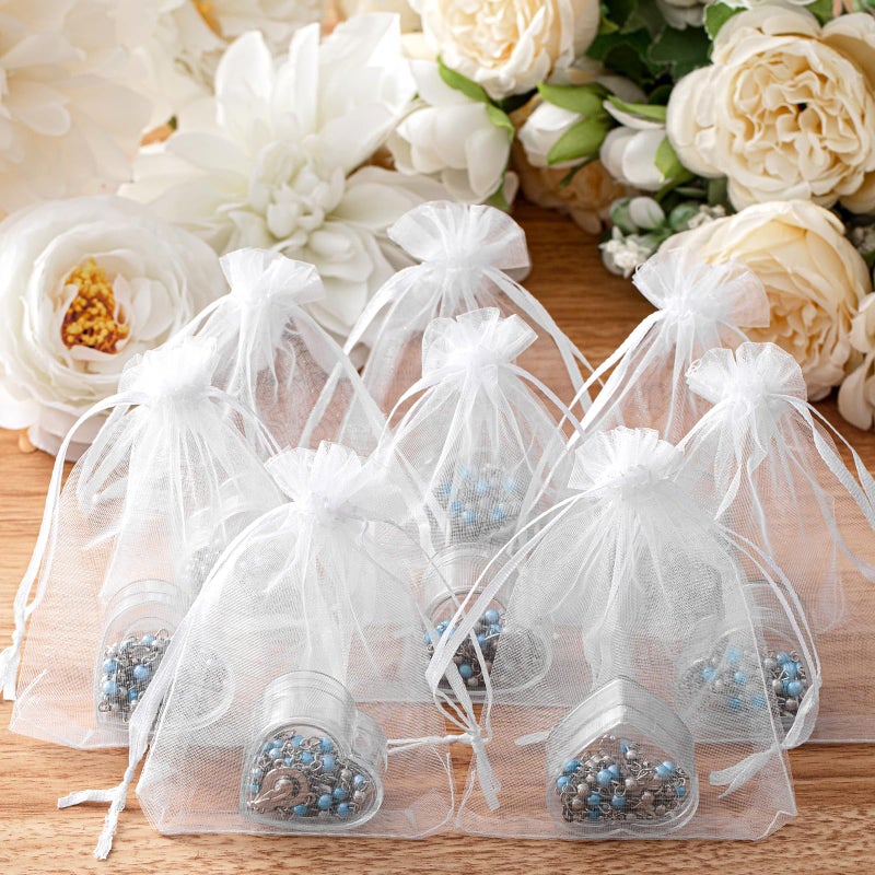 ROCEEI 24 Pcs Catholic Rosary Necklace 4 mm Glass Beads Rosary Favors Crucifix Prayer with Faux Pearl with Heart Shaped Box and Organza Bag for First Communion Baptism (Blue) - Image 5