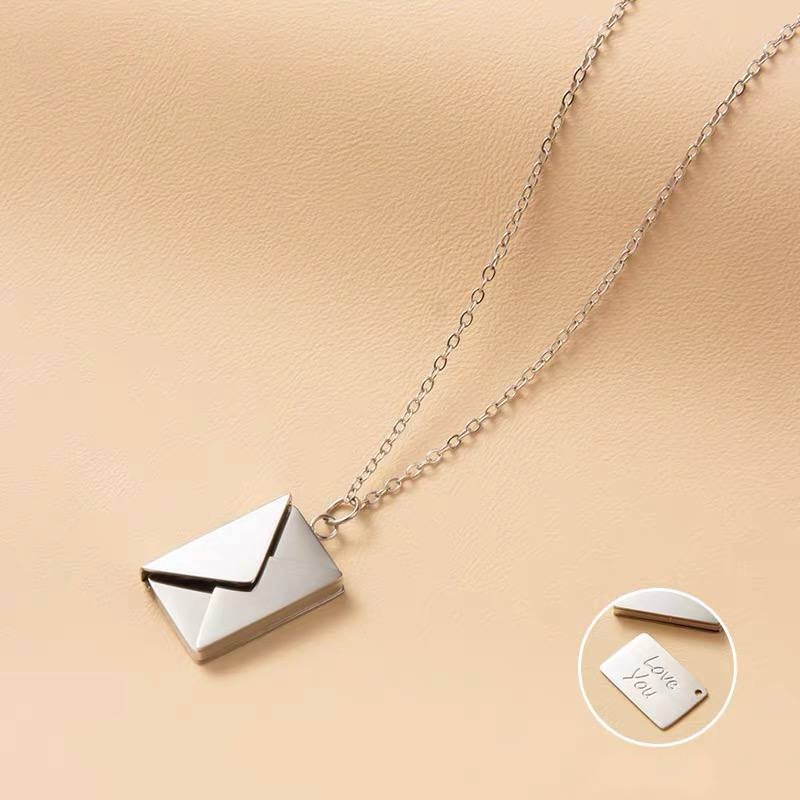 سلسلة أستانليس ستيل فضي مع دلاية شكل ظرف - Image 5