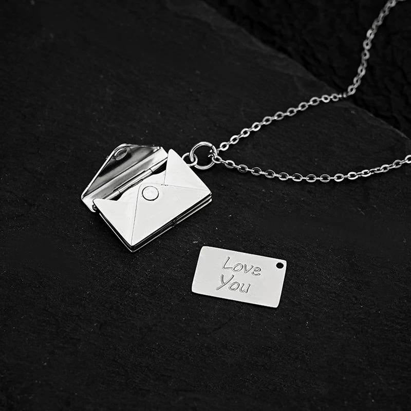 سلسلة أستانليس ستيل فضي مع دلاية شكل ظرف - Image 4