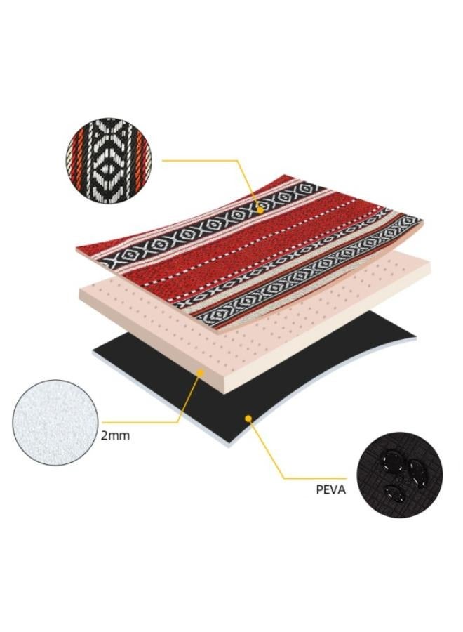 Foldable Picnic Rug Bohemian Picnic Beach Mat Blanket Portable with Carrying Strap Size: 2m*2m - Image 2