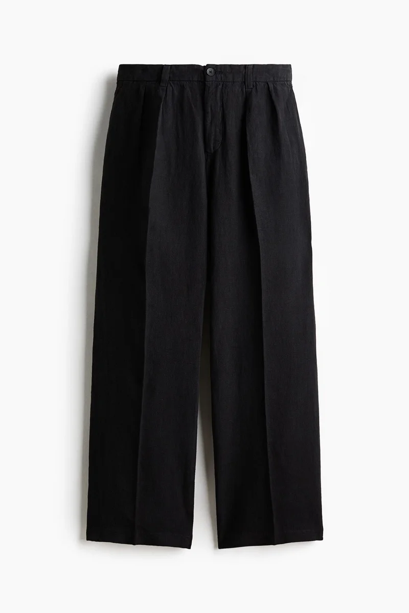 H&M  Loose Fit Wide linen trousers for Men | Best Price UAE