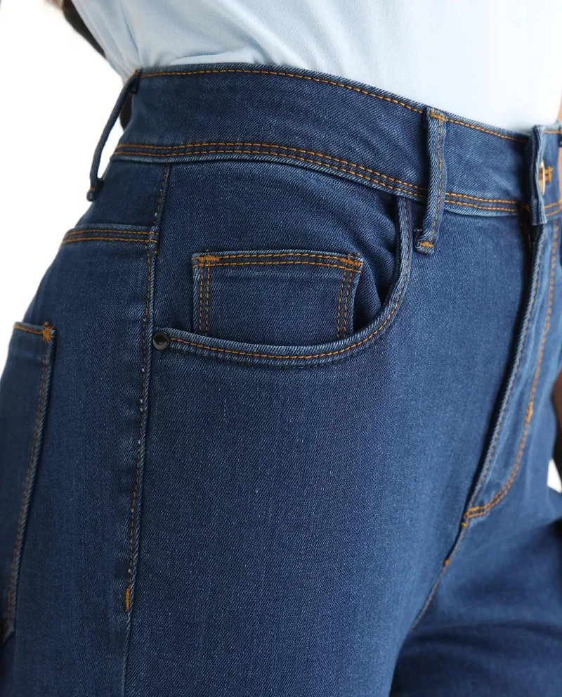 Rareism Women's Mid Rise Skinny Comfort Fit Jeans