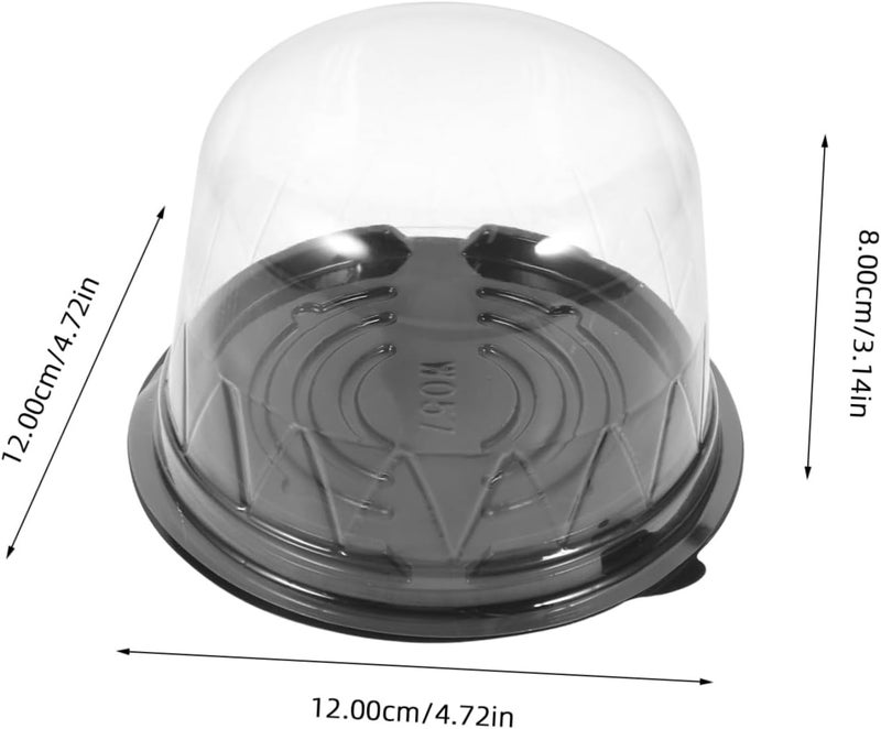 Garneck Mini Cake Containers with Tight Seal Lids - 50pcs Clear Plastic Cake Boxes for Storage and Takeout - for Bakery and Party Use 3 Inches - Image 2