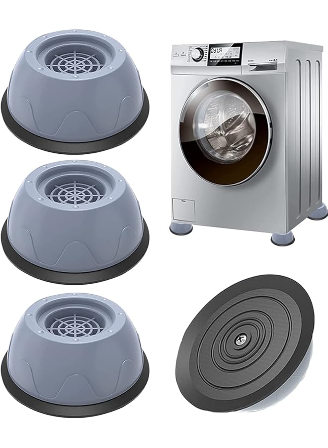 erorex 4Pcs Washing Machine Rubber Feet Pads Universal Anti Vibration Washing Machine Mat Shock Absorber Anti Slip Noise Canceling Washing Machine Feet For Dryer Washing Machine Dishwasher Gray - Image 1