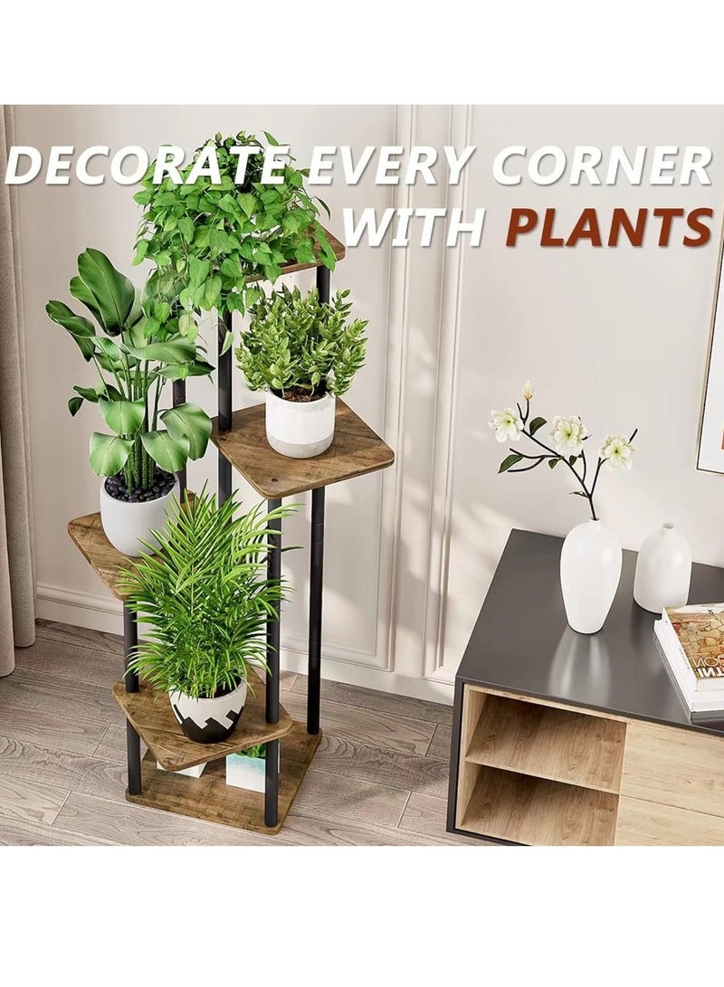 Kutis 5-Tiers Plant Flower Display Stand Brown/Black 30x30x107 Centimeter - Image 2