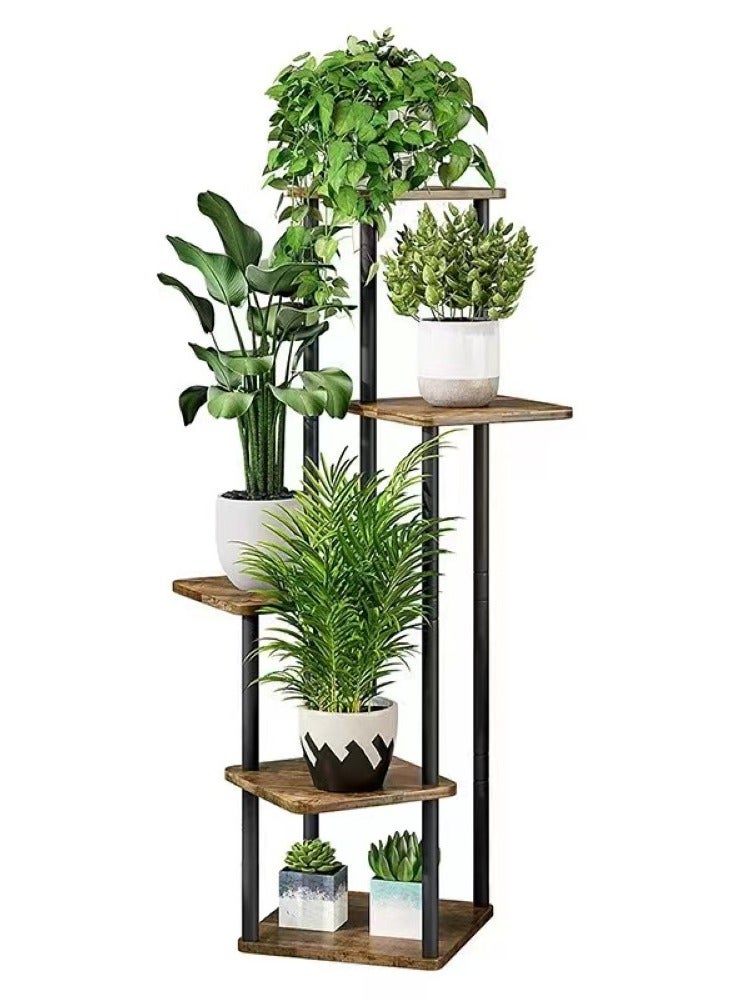 Kutis 5-Tiers Plant Flower Display Stand Brown/Black 30x30x107 Centimeter - Image 4