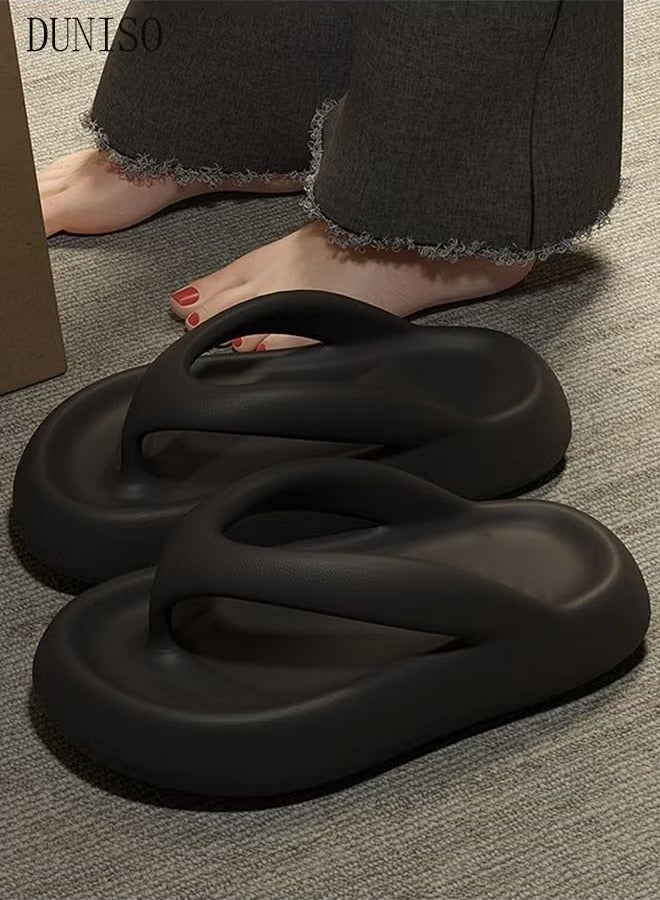 دونيسو نعال مريحة للنساء غير قابلة للانزلاق سميكة وحيد شريحة صندل مفتوح اصبع القدم سريع التجفيف شبشب شبشب غرفة نوم المنزل النعال المرأة حمام النعال منزل الصنادل للداخلية والخارجية - Image 2