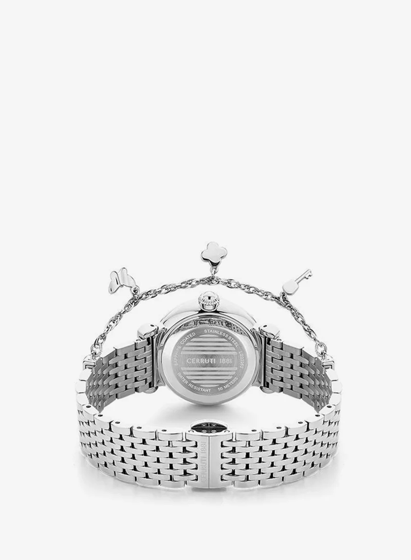 شيروتي 1881 Women's Round Shape Stainless Steel Band Analog Wrist Watch 28 mm - Silver Dial - CIWLG2226201