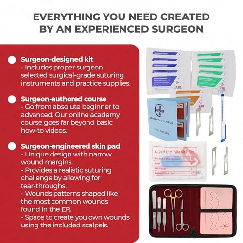 The Apprentice Doctor Suture Kit for Medical Students Access to The Apprentice Academys inDepth Online Suturing Course Course Practice Kit Designed by an Experienced Surgeon - Image 3