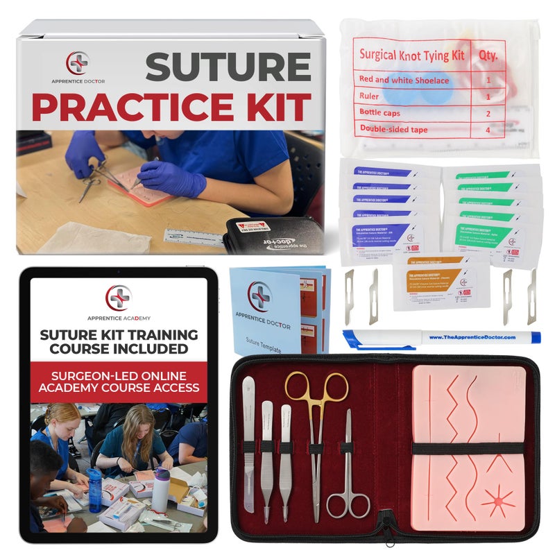 The Apprentice Doctor Suture Kit for Medical Students Access to The Apprentice Academys inDepth Online Suturing Course Course Practice Kit Designed by an Experienced Surgeon - Image 2