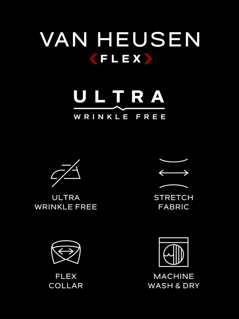 Van Heusen قميص رسمي للرجال من فان هيوزن بتصميم نحيف مضاد للتجاعيد مع ياقة مرنة، أبيض، 17"-17.5" للرقبة 34"-35" للكم - Image 4
