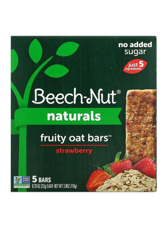 Beech-Nut Beech-Nut, Naturals, Fruity Oat Bars, 12+ Months, Strawberry, 5 Bars, 0.78 oz (22 g) Each  - Image 1