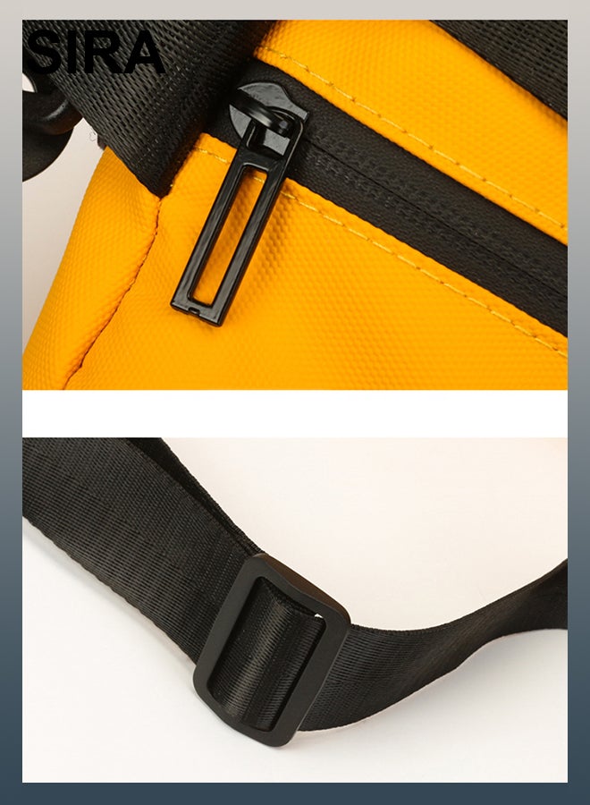 SIRA Yellow Sports Duffel Bag - Large Waterproof Gym Backpack with Shoe Compartment & Dry-Wet Separation, Multi-Pocket Travel Bag for Men & Women (Crossbody/Shoulder/Hand Carry) - Image 5