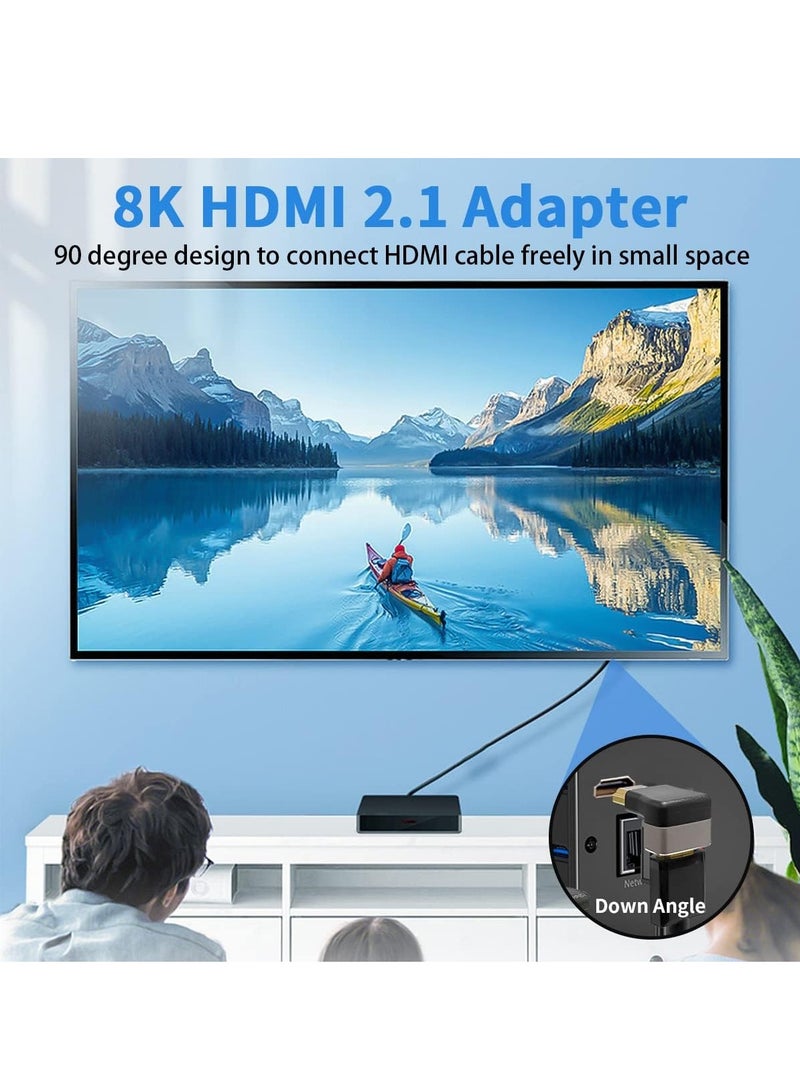 RATSAW 8K 90 Degree HDMI Male to Female Adapter 2.1 Version Down Angle HDMI L Shape Flat Extender Adapter Connector for TV, Roku, Fire Stick, Chromecast, Switch, Laptop, PC (2 Pack) - Image 5