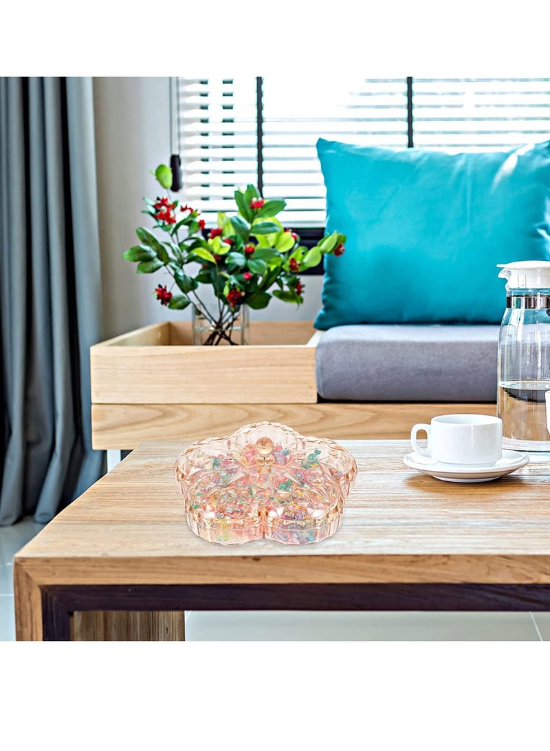 XiuWoo Snack Serving Tray, 11.8" Appetizer Tray with Lid, 6 Compartments Round Plastic Food Storage Organizer, Plates Dishes, for Dried Fruits, Nuts, Candies, Sweet Cookies, and Fruits - Image 4