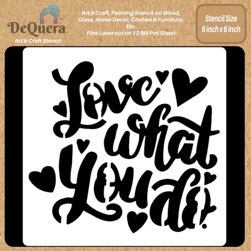 DeQuera Art Craft Stencil for Painting on Wood Funiture Wall use for Home Dcor Wardrobe Dcor Living Room Bedroom Study Room Size 6 x 6 inch D136 - Image 1