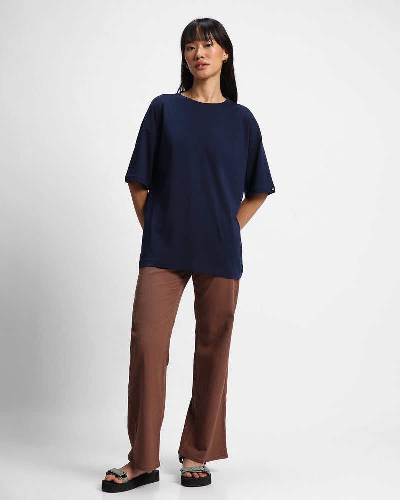 bewakoof Women's Blue Oversized T-shirt - Image 5