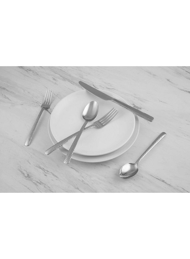 Cambridge Silversmiths Henrietta Hammered Mirror 20Piece Flatware Set - Image 4