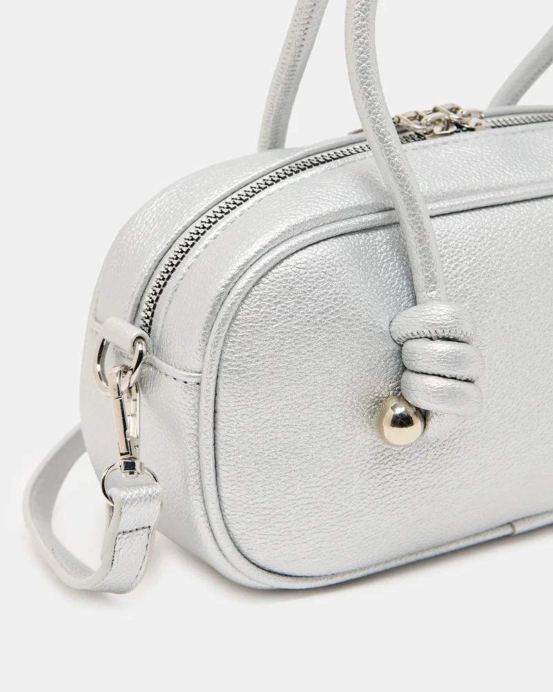 REDTAG Women Silver Mini Handbag with Top Handles