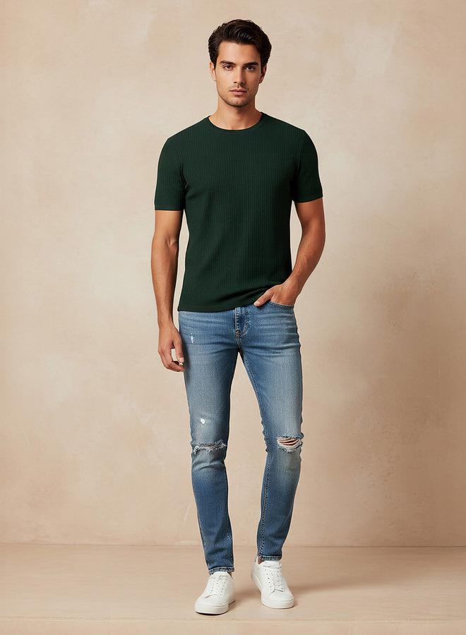 Iconic Textured Crew Neck T-shirt - Image 2