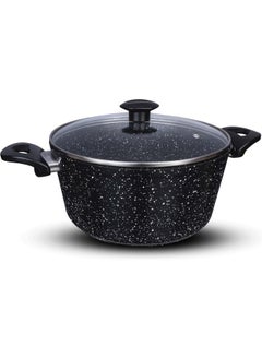 Top Chef Granite Pot With Glass Lid, Size 28 -Black  - Image 1