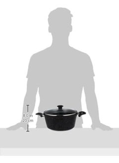 Top Chef Granite Pot With Glass Lid, Size 28 -Black  - Image 2