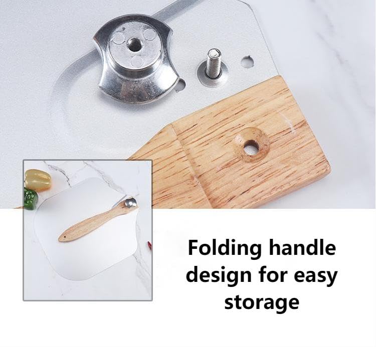 NILKANTH Aluminum Pizza Peel 12×14 with Foldable Wooden Handle, Metal Pizza Paddle, Rocker Cutter & Server for Pizza Oven - Image 5