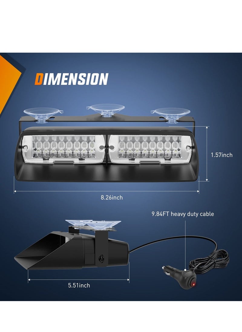 LED Emergency Strobe Lights with Suction Cups, Super Bright Windshield Hazard Warning Safety Flash Lights for Police, Firefighters, and Emergency Vehicles - Image 2