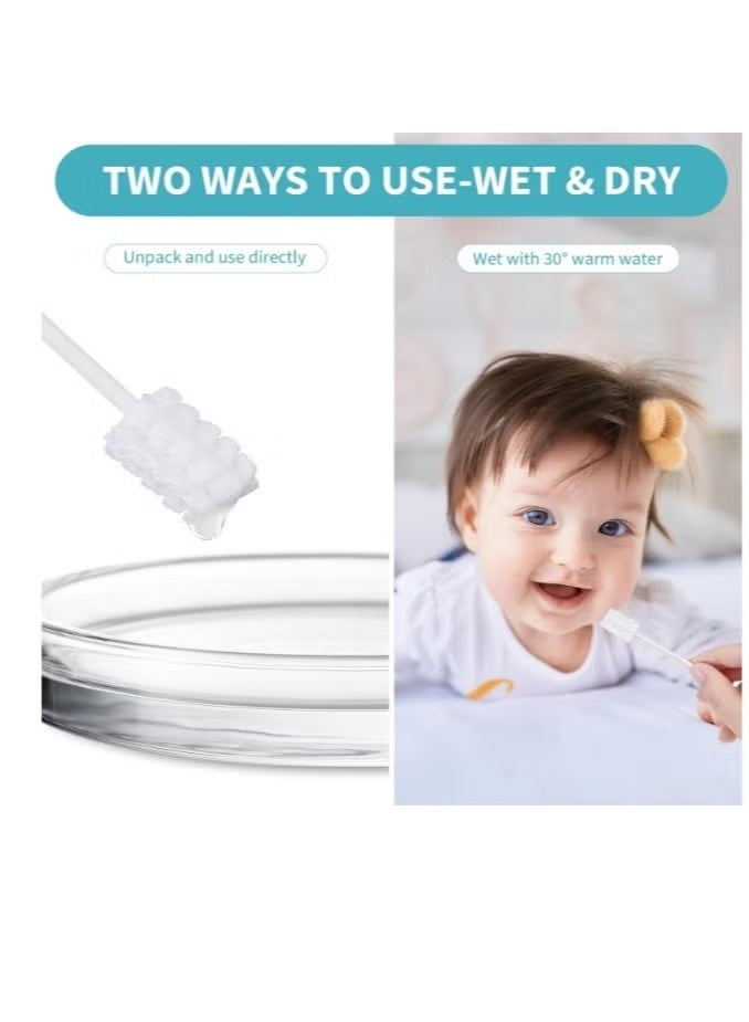 60pcs Oral Cleaner Toddler Oral Mouth Sponge Swabs Infant Tongue Cleaner Newborn Tongue Cleaner Oral Cleaning Tongue Brush Infant Tongue Wipes 0 - 36 Month - Image 4
