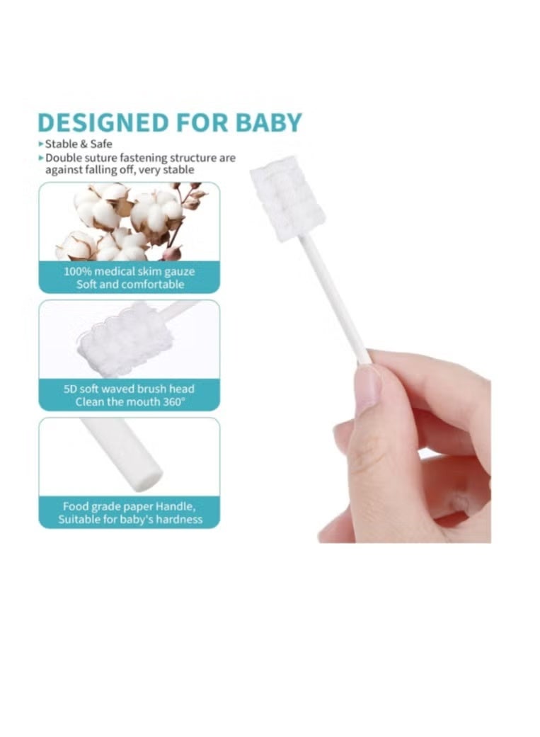 60pcs Oral Cleaner Toddler Oral Mouth Sponge Swabs Infant Tongue Cleaner Newborn Tongue Cleaner Oral Cleaning Tongue Brush Infant Tongue Wipes 0 - 36 Month - Image 5