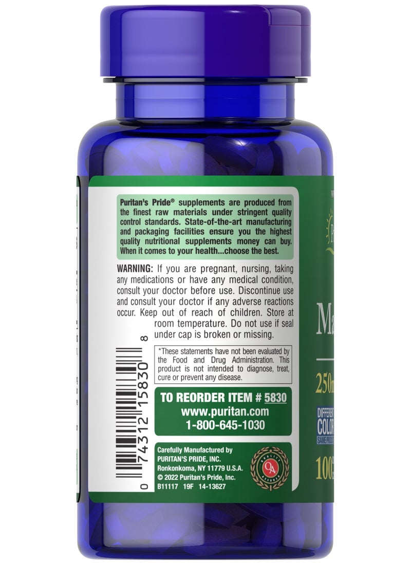 Puritan's Pride Magnesium 250 mg 100 Caplets  - Image 2