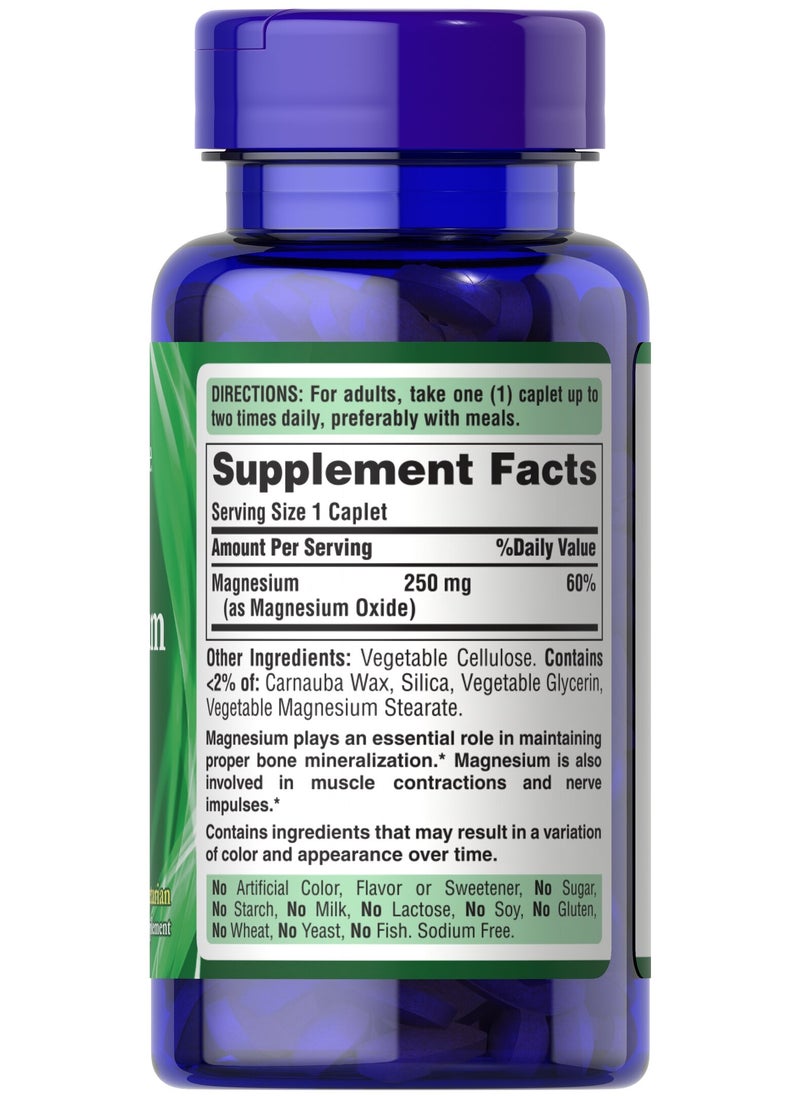 Puritan's Pride Magnesium 250 mg 100 Caplets  - Image 3