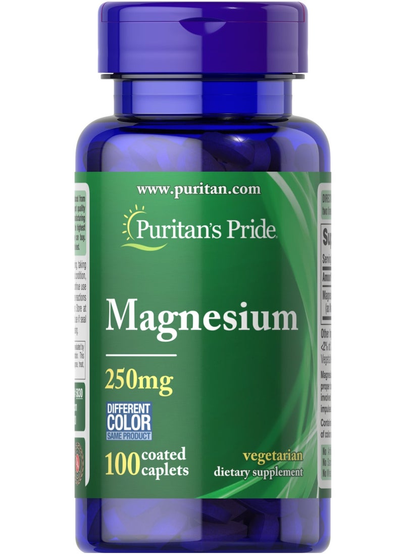 Puritan's Pride Magnesium 250 mg 100 Caplets  - Image 1