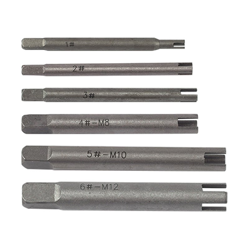 Tap Extractor 6 Pcs Premium Heat-Treated Carbon Steel - High Hardness Anti-Corrosion Extraction Tool for Metalworking Workshop DIY Maintenance - Image 1
