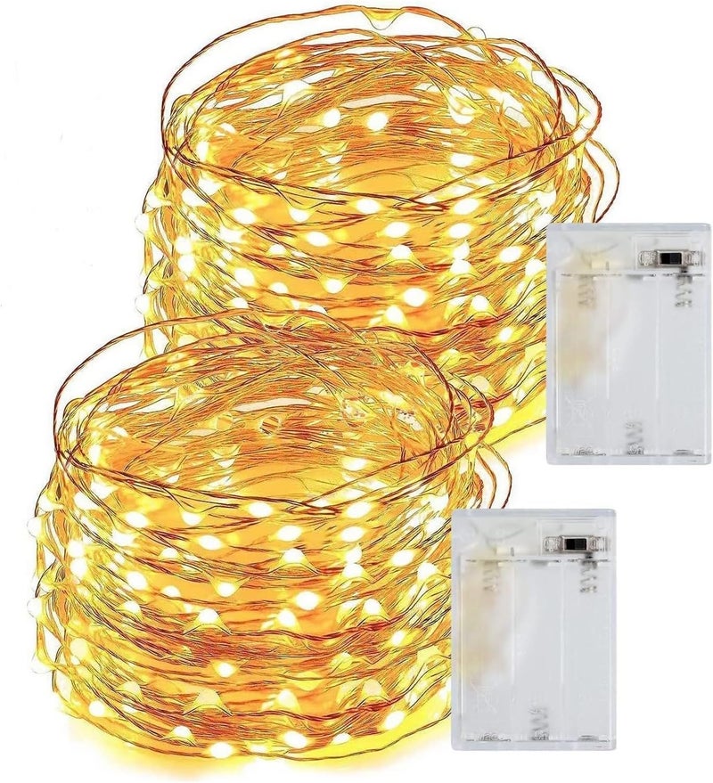 GLEVAR Fairy Lights – LED String Lights – Battery Operated with Timer, Flexible Copper Wire, Warm White Glow, Perfect for Bedroom Decor, Wedding Ambiance, Outdoor Party Lighting - Image 1