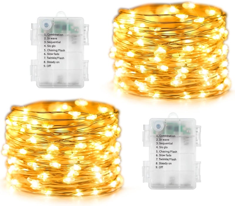 GLEVAR Fairy Lights – LED String Lights – Battery Operated with Timer, Flexible Copper Wire, Warm White Glow, Perfect for Bedroom Decor, Wedding Ambiance, Outdoor Party Lighting - Image 3