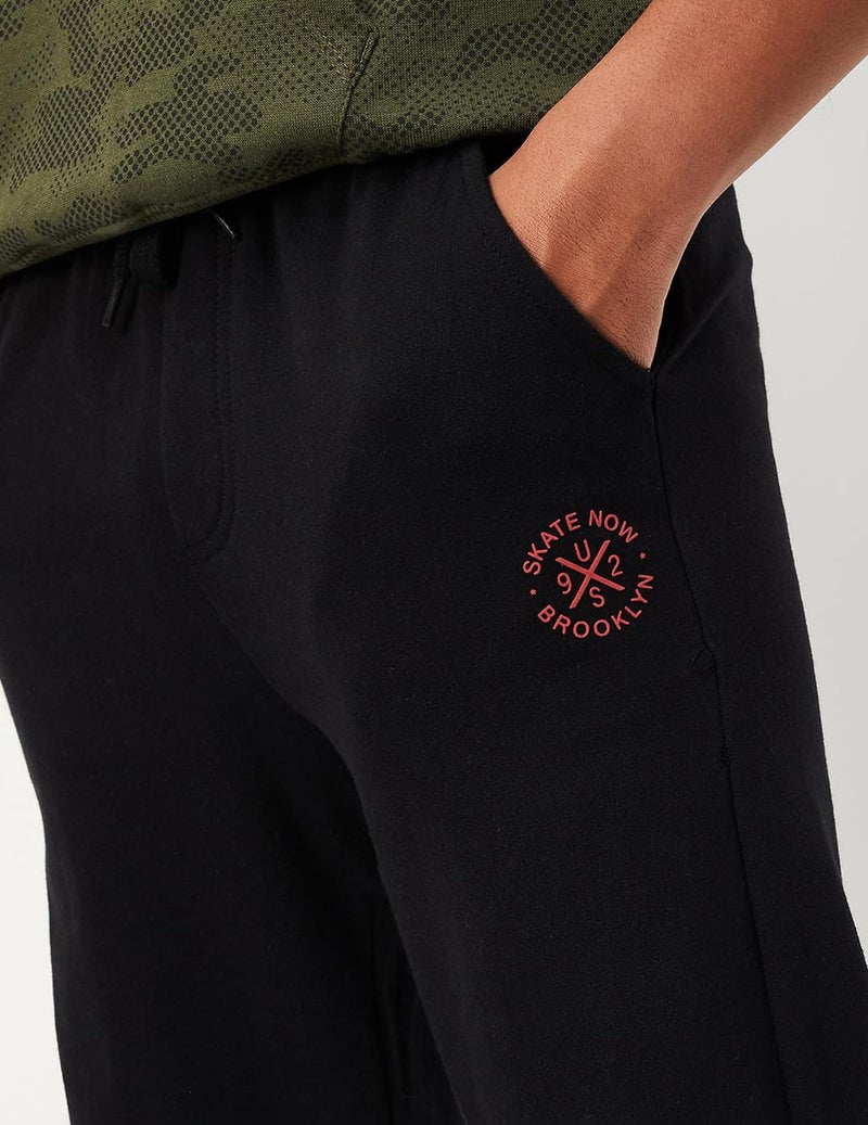 Max Boys Mid Rise Solid Elasticated Joggers (S24Fct72Black)_15-16Y - Image 2
