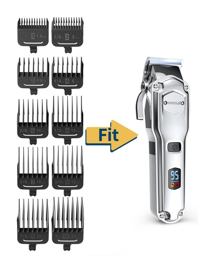 أوني سال مجموعة من 10 قطع من Oneisall لدليل تثبيت مشط قص شعر الكلاب RFC-676#1-#8، بطول 1.5 مم/3 مم/4.5 مم/6 مم/10 مم/13 مم/16 مم/19 مم/22 مم/25 مم، باللون الأسود - Image 2