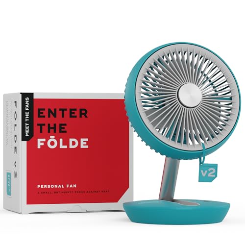 NUUK Folde V2 Personal Rechargeable Fan For Travel|Folds 180° & Fits In Any Bag|Cordless,7-Inch|16 Hr Run Time,4 Wind Speeds|Super Silent BLDC Motor|For Hiking,Picnics,Beach,Camping - Image 1