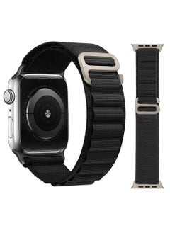 Replacement Strap 42/44/45/49mm Alpine Loop Band for Apple Watch Series 8/7/SE/6/5/4/3/2/1 Black