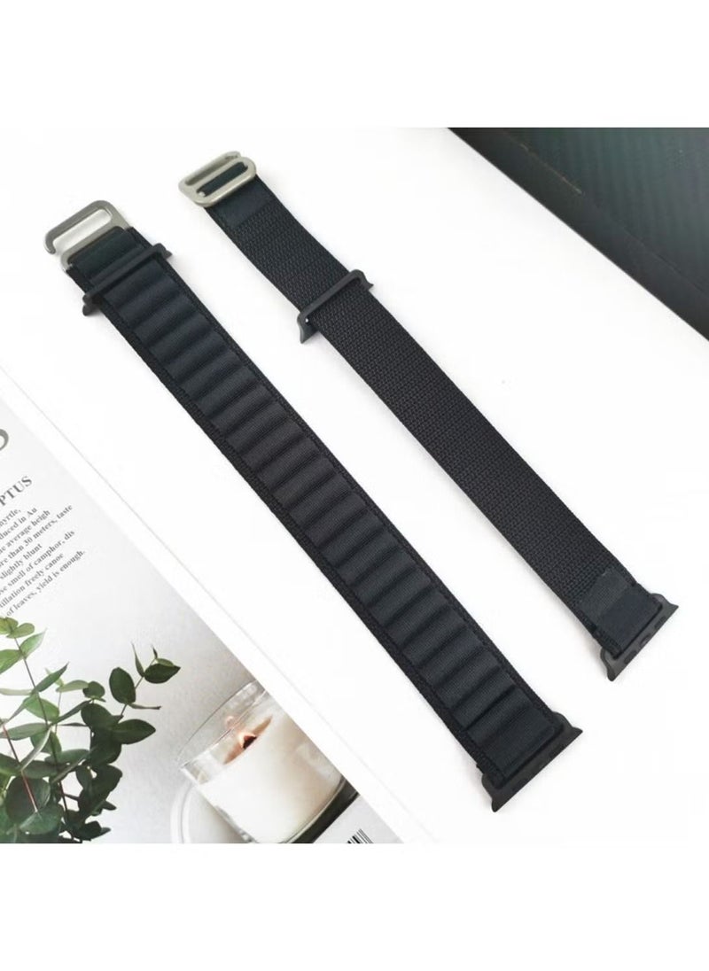 IAF - Replacement Strap 42/44/45/49mm Alpine Loop Band for Apple Watch Series 8/7/SE/6/5/4/3/2/1 Black - Image 1